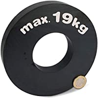 Imán Anillo magnetico de Ferrita - Ø 140 x 63 x 17mm - Aro magnético de cerámica - Ferrita Y30- anisotrópica - Fuerza de…